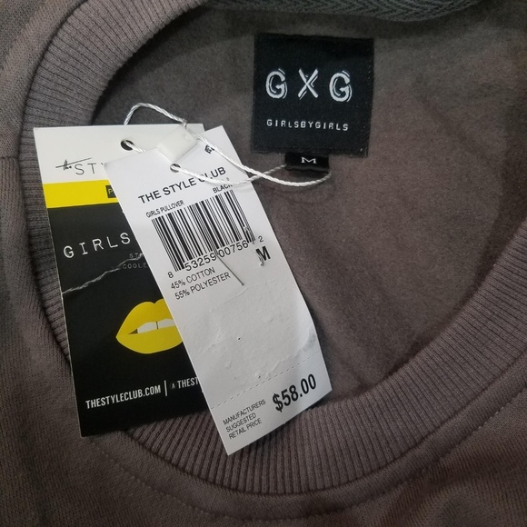 The Style Club Colorblock Womens Sweatshirt JR Med GXG Gray Embroidered - Picture 5 of 7